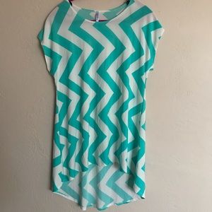 Teal Chevron Swim Cover Up